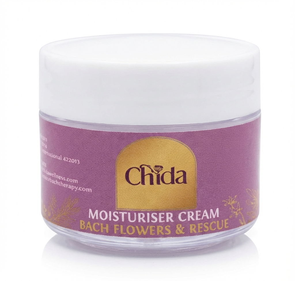 chida 10gm moisturizer with bach flower & rescue
